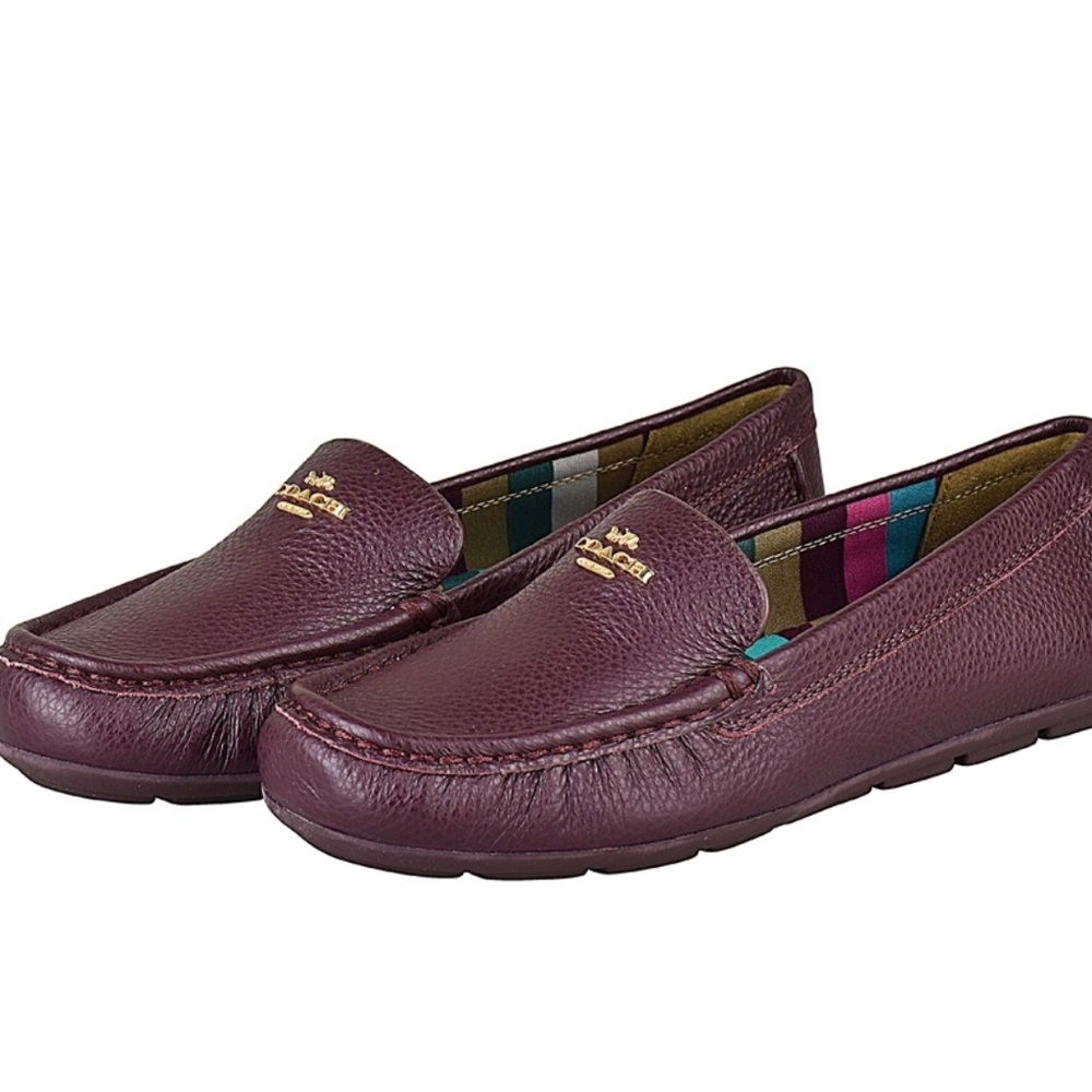 Coach Loafers Dark Cranberry Marley Driver Leather